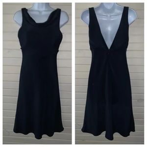 J Crew Dress | Cowl Neck | Draped Silk Tricotine Anouk | Rear Zip | Black | 4P